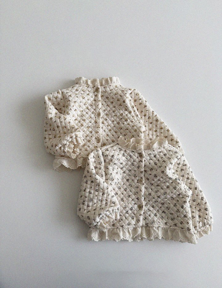 Quilting Sweatshirt Grey Flower