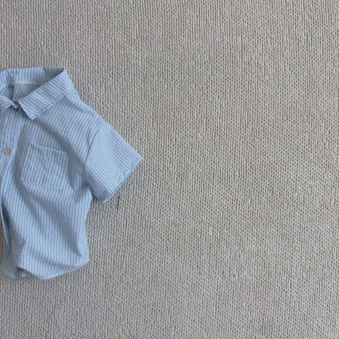 Striped Plain Shirt Set