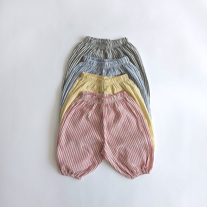 Striped Sausage Wrinkle Trouser