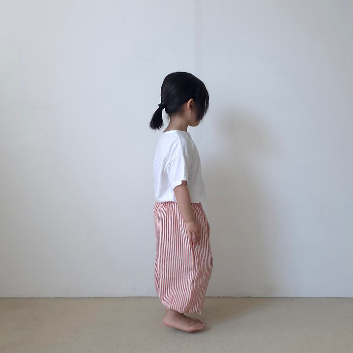 Striped Sausage Wrinkle Trouser
