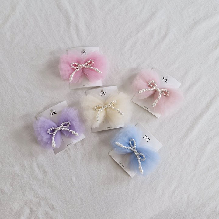 Tulle Pearl Ribbon Pin