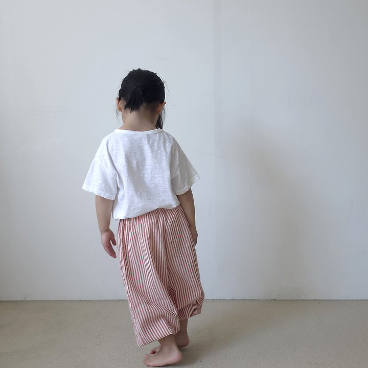 Striped Sausage Wrinkle Trouser